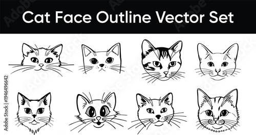 black and white cats outline