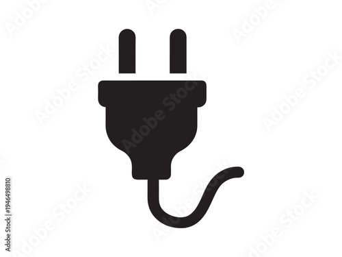 Electric plug icon, electric cable, energy, and connection symbols, Vector Illustration