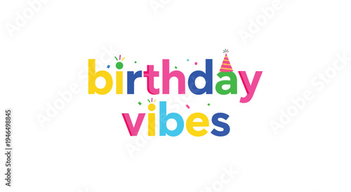 A vibrant and joyful typographic illustration capturing the essence of celebratory moments with cheerful colors and playful elements, perfect for