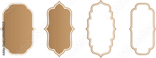 Four elongated decorative shapes with pointed ends