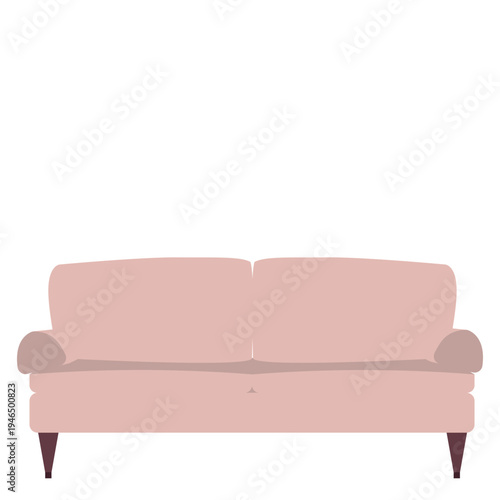 レトロテイストのピンク色ソファ