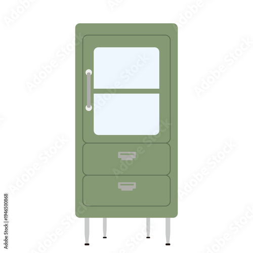 レトロアメリカンなガラスキャビネット