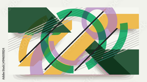 Geometric abstract background with colorful overlapping elements