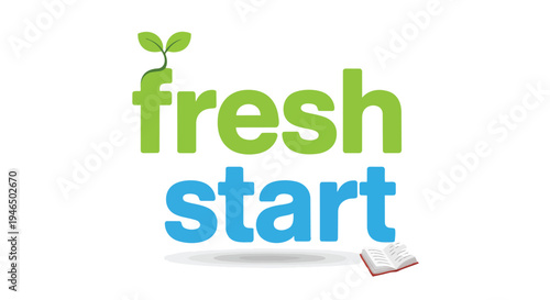 Vibrant graphic symbolizing renewal, growth, and the pursuit of knowledge for a fresh start on a clean canvas