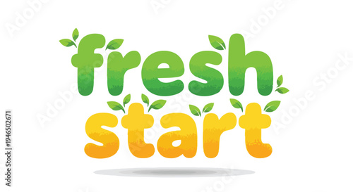 Embark on a journey of renewal with this vibrant fresh start concept featuring natural green and yellow gradients symbolizing growth and new