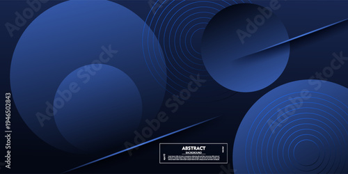 Modern abstract blue gradient illustration background with 3D appearance and simple circle pattern. Cool and luxurious light and shadow design. EPS10 vector