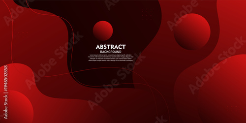 Abstract overlapping red wave background for card graphic design. Dark red background elements. Eps10 vector.