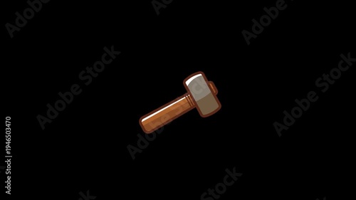 Carpentry Hammer Hitting Action Isolated