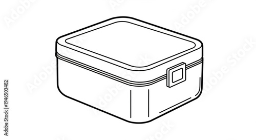 Lunch box black and white vector ilustration 