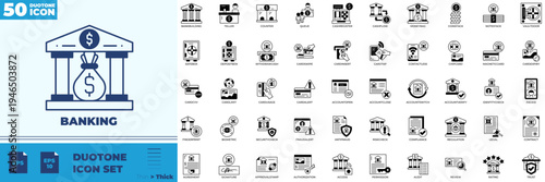 Banking Duotone Editable Icons set