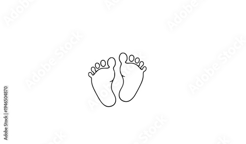Hand drawn baby footprint vector illustration newborn feet symbol for parenting design