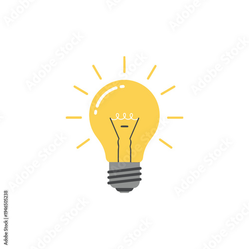 A bright yellow light bulb icon.