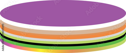 A vibrant circular graphic featuring stacked colorful layers and a contrasting white outline high quality professional detailed modern