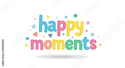 Playful colorful typography conveying joyful sentiments and festive celebration with charming scattered confetti elements, perfect for uplifting