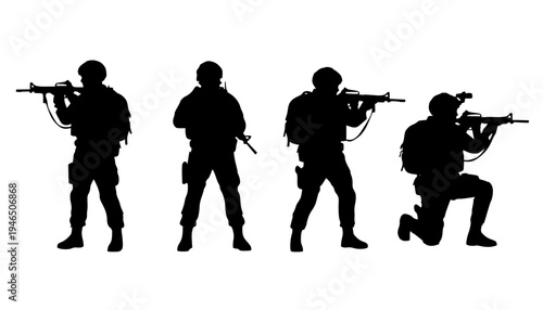 Military Soldier Silhouette Vector