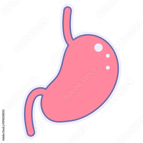 Cute Stomach Icon Illustration