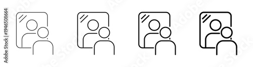Self Reflection and Introspection Icon Line art Vector Illustration