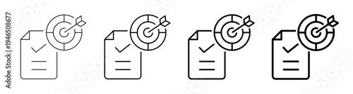 Objective Achievement and Goal Orientation Icon Line art Vector Illustration