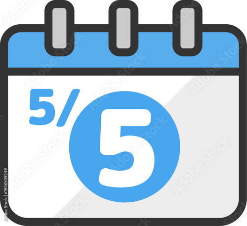 こどもの日のカレンダーのアイコン（線画カラー）のイラスト