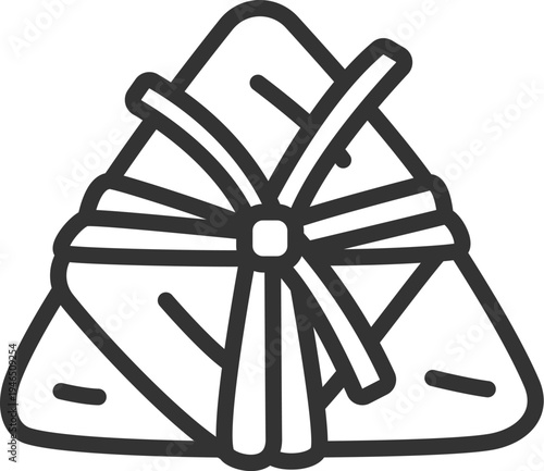 ちまきのアイコン（線画）のイラスト