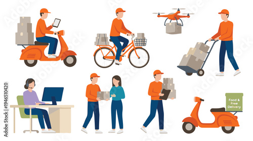 Online delivery service and logistics with various couriers and transport