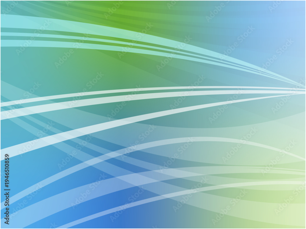 Fototapeta premium Abstract Blue and Green Wave Background with Smooth Gradient Lines