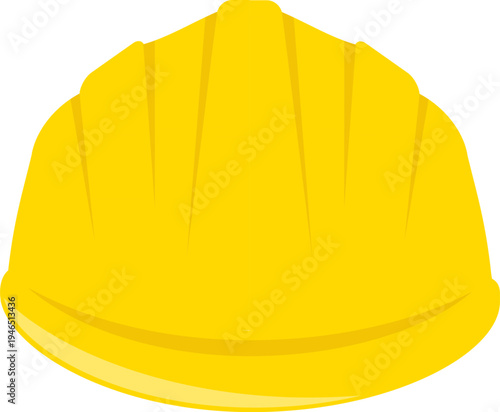 Yellow safety hard hat helmet construction icon for worker protection flat vector illustration isolated white.