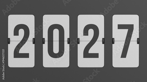 Flip black scoreboard 2027. 3D render