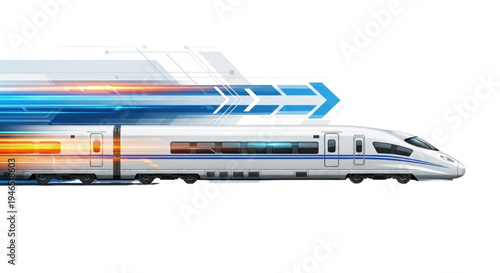 Modern High-Speed Train Illustrating Rapid Movement and Advanced Transportation Technology