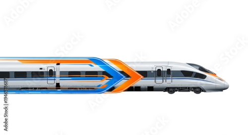 Sleek High-Speed Train Symbolizing Rapid Progress and Digital Connectivity for Modern Transport