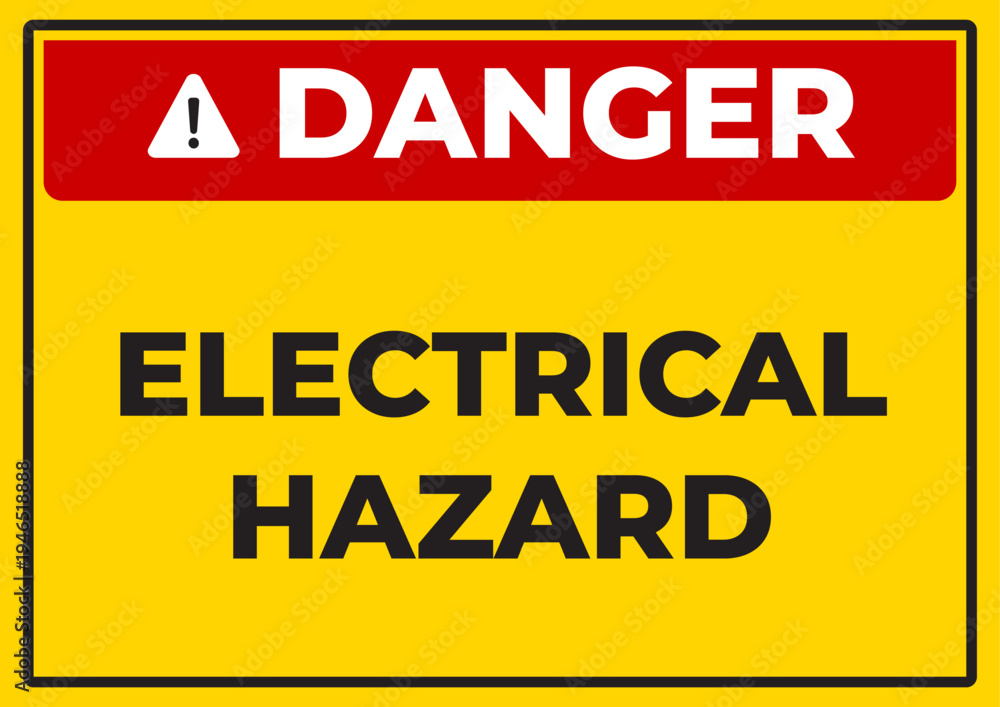 Fototapeta premium Danger Electrical Hazard High Voltage Safety Sign