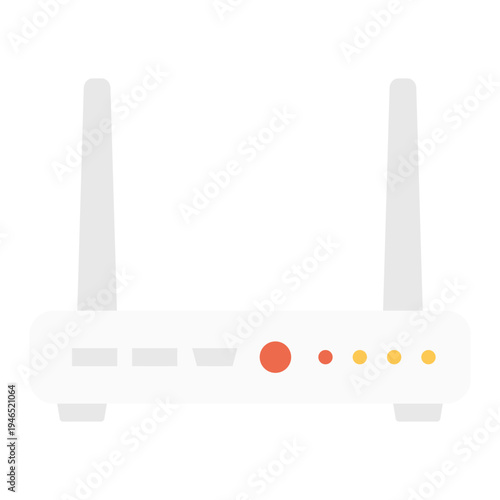 Wireless Router Icon Flat Design