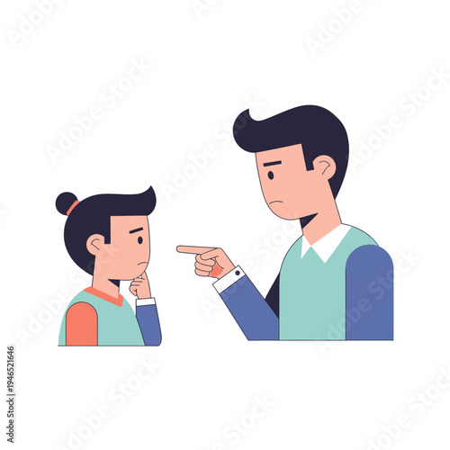 Father Scolding Son, Disappointment, Parenting Issues, Unhappy Childhood, Conflict