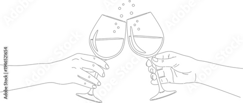 A toast with two wine glasses clinking together in celebration