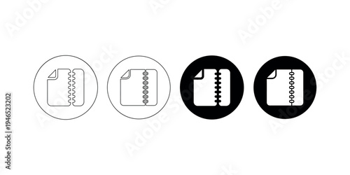 Document page outline icon with spiral binding, a different representation of the same object