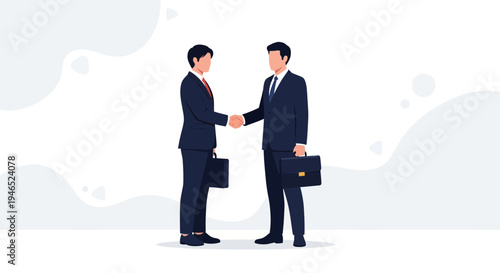 Businessmen shaking hands in agreement, professional partnership, corporate deal, success concept