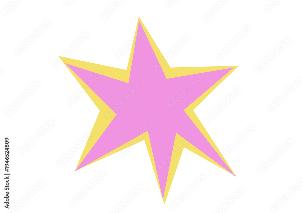 Obraz premium Minimal Pink Star Shape Graphic Illustration on Light Background