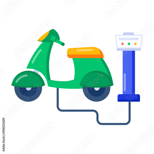 Flat icon depicting an electric scooter