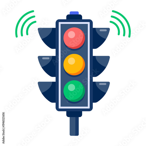 A flat style icon of smart signals