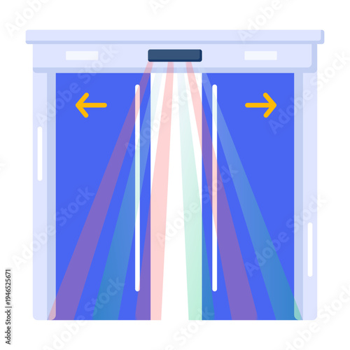 An icon showing a smart door designed in flat style