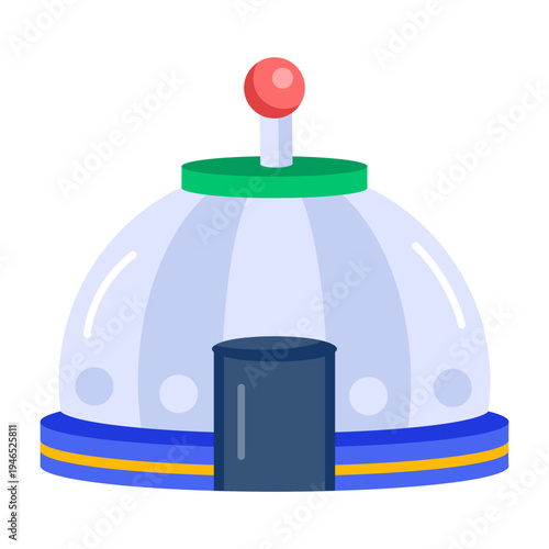 An icon showing space colonization designed in flat style