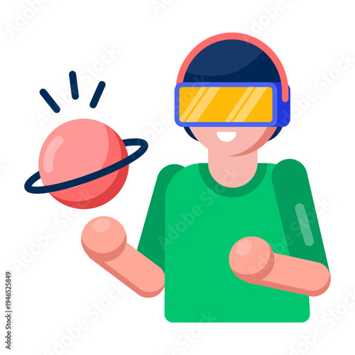 An icon showing vr technology designed in flat style