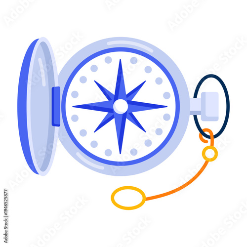 Flat style icon depicting an astrological compass