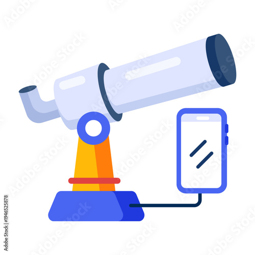An icon showing a smart telescope designed in flat style