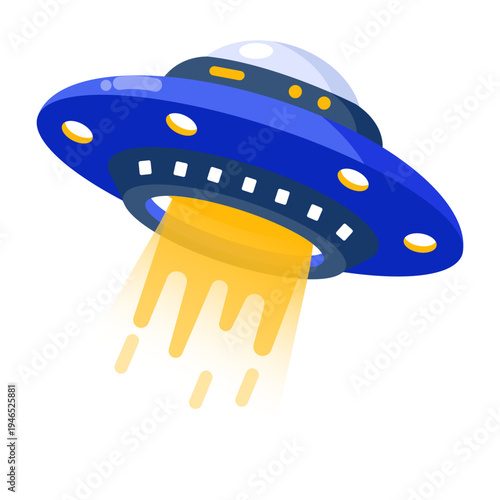 Flat style icon depicting a ufo