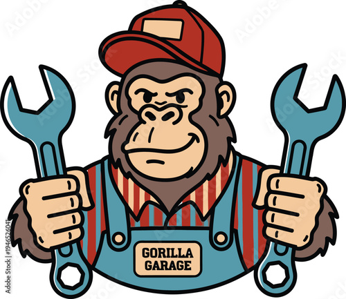 Hardworking miner repairing equipment with tools in a pixel art style