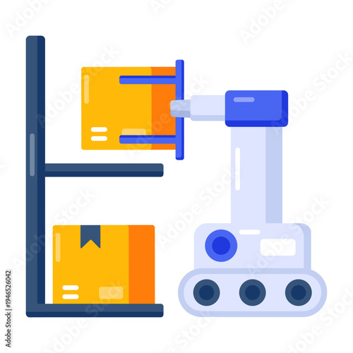 An icon showing a logistic robot designed in flat style