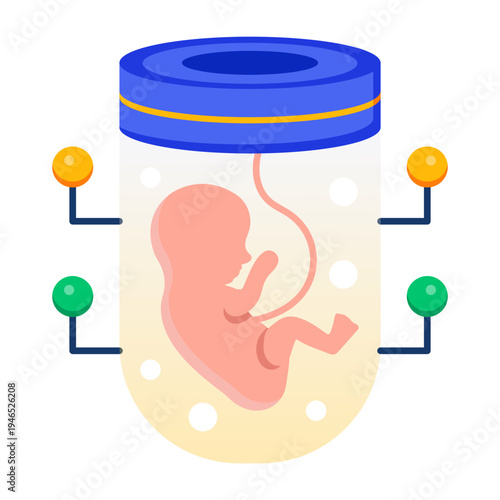 An icon showing an artificial womb designed in flat style