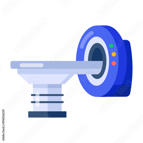 An icon showing an mri machine designed in flat style