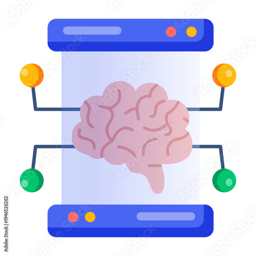 A flat style icon of neurology
